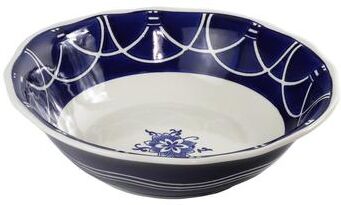 "Euro Ceramica Blue Garden 12"" Serving Bowl - 12 in. x 12 in. x 3.3 in."