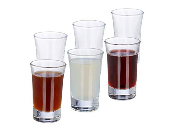 Relaxdays 10023422 Liqueur\, Lot de 6\, 4 cl\, Verres à digestif\, Expresso\, schnaps\, Shooters\, Transparent