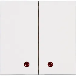 Kopp 862101129 Flächendoppelwippe HK07, mit roter Linse, passend für den Hybrid-Smart-Switch, Farbe: reinweiß