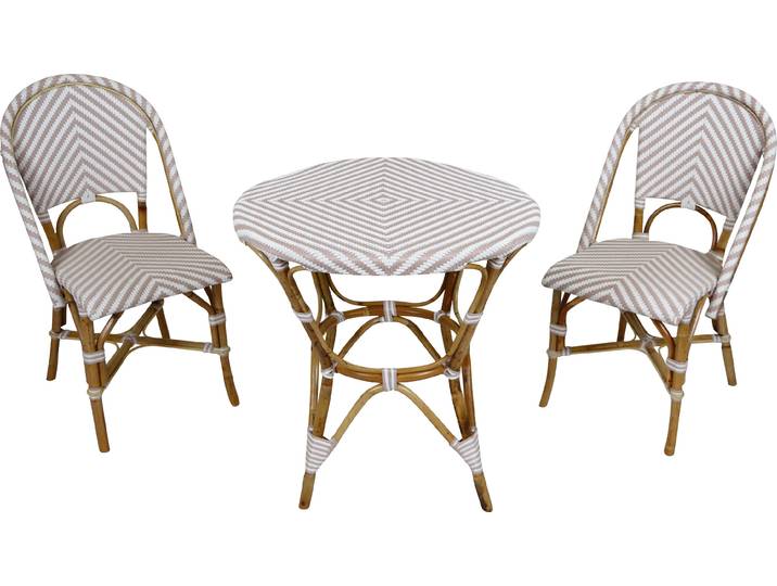 Axi Jacqueline Table Et Chaise Bistrot\, Rose Sombre/Blanc\, 2 Chaises 1 Table\, Ensemble Bistro Extérieur Table De Bistro Avec 2 Chaises\, Rotin