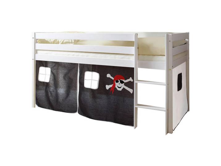 Livetastic Hochbett, Schwarz, Weiss, Holz, Kiefer, vollmassiv, 90x200 cm, nur für Rollroste geeignet, Baby- und Kindermöbel, Kinderzimmer & Jugendzimmer, Kinderbetten, Hochbetten