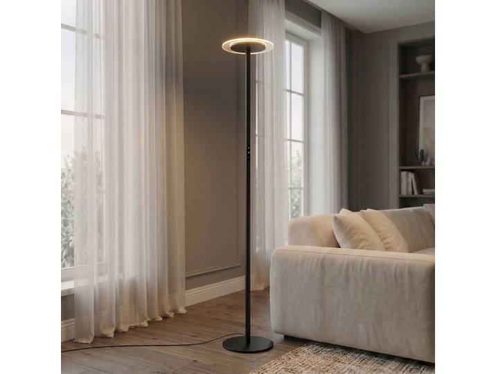 Stehlampe Frile Arcchio, dimmbar, schwarz, für Wohn- / Esszimmer, Aluminium, Modern