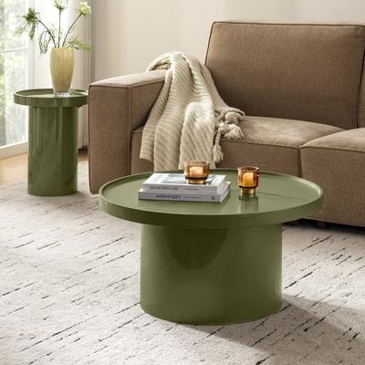 HULALA HOME Northfield Modern Round Coffee Table Set with Enamel Finish