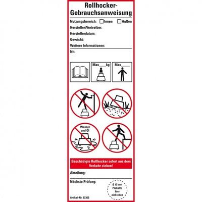 Aufkleber I Aufkleber Leiter-Gebrauchsanweisung Rollhocker, Folie, selbstklebend, 50x150mm, 2/Bogen