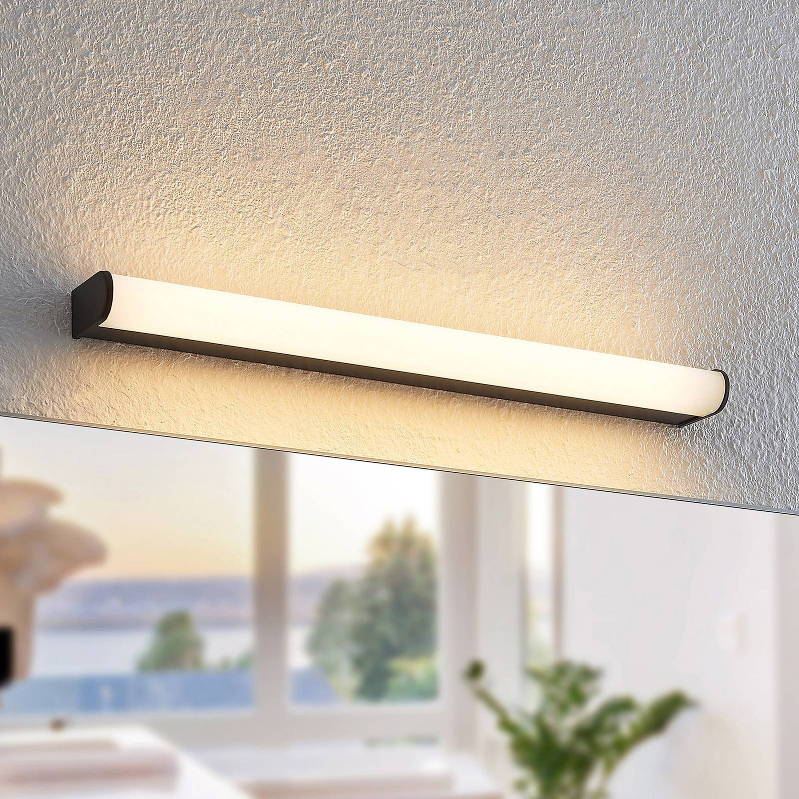Lindby Wandlamp zwart modern aluminium voor badkamer IP44