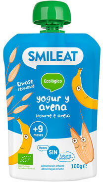 Smileat Saqueta Bio Iogurte e Aveia Ecológico +9M 100 gr