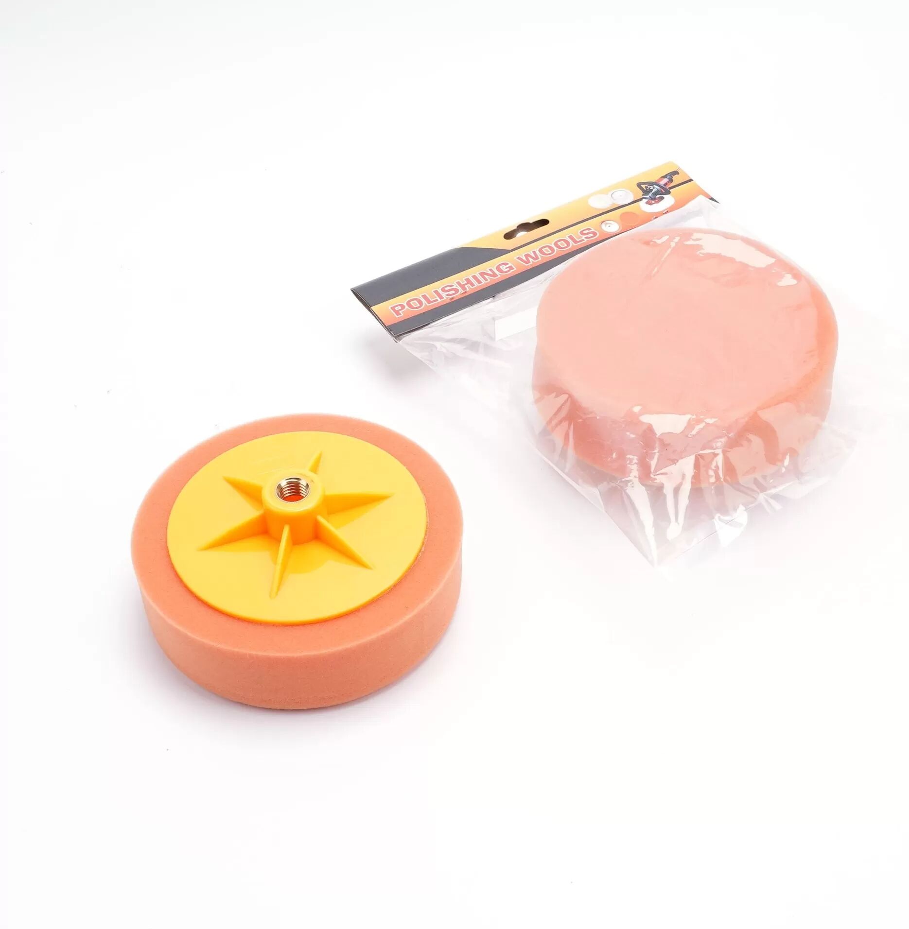 INF M14 Loch 15cm Auto Polierschwamm Rad Pad - Kratzerreparatur & Wachsen Orange