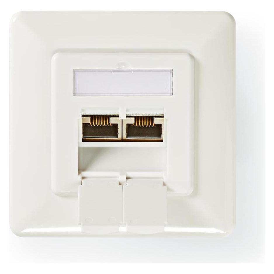 Nedis RJ45-Stecker - Buchse - RJ45 - Gerade - Vergoldet/Vernickelt - 1 pc - Weiss (S/UTP, CAT6a) (CCGP89250IV)