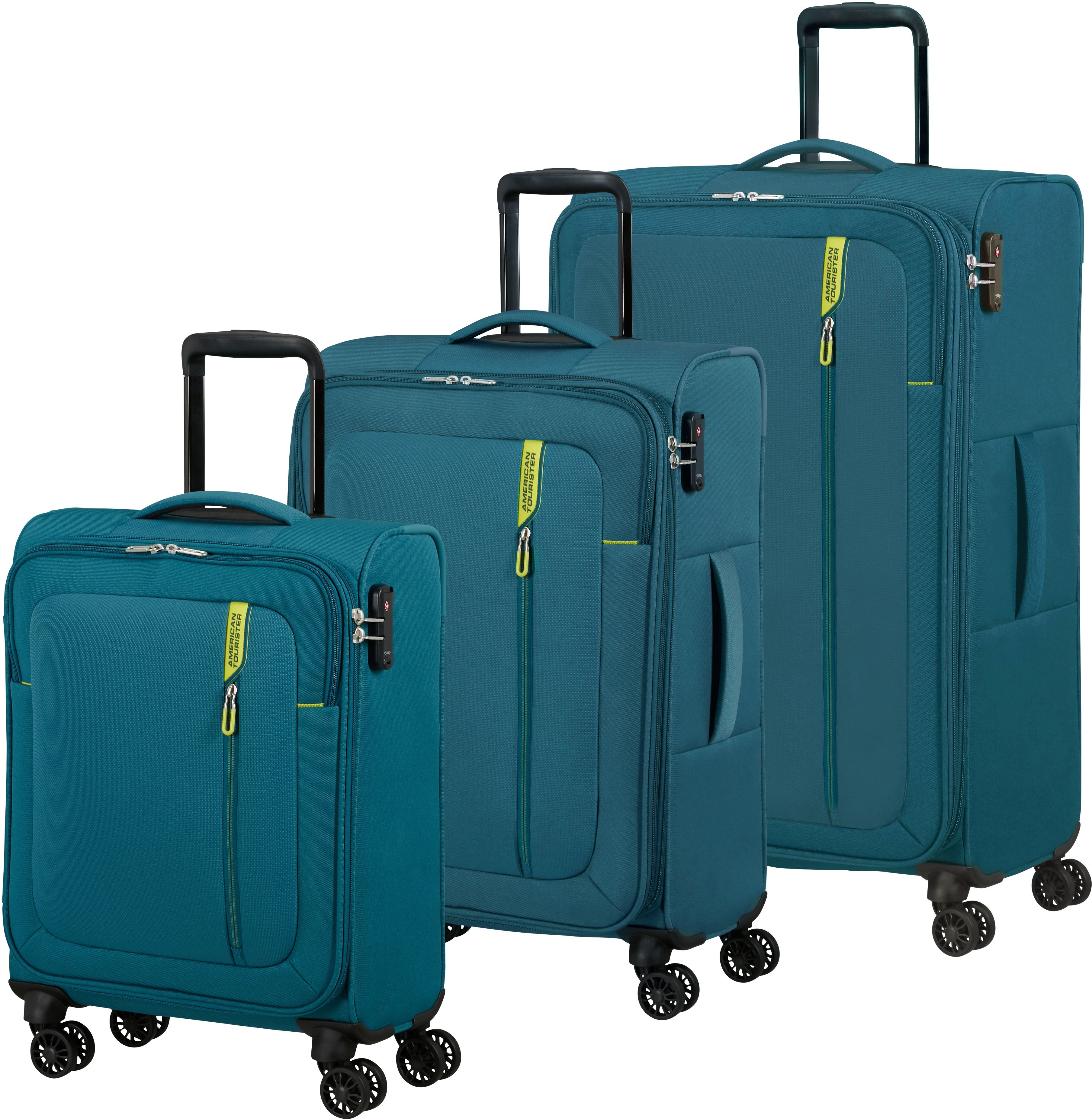 American Tourister Nitestream 3 Piece Suitcase Set - Teal/Lime