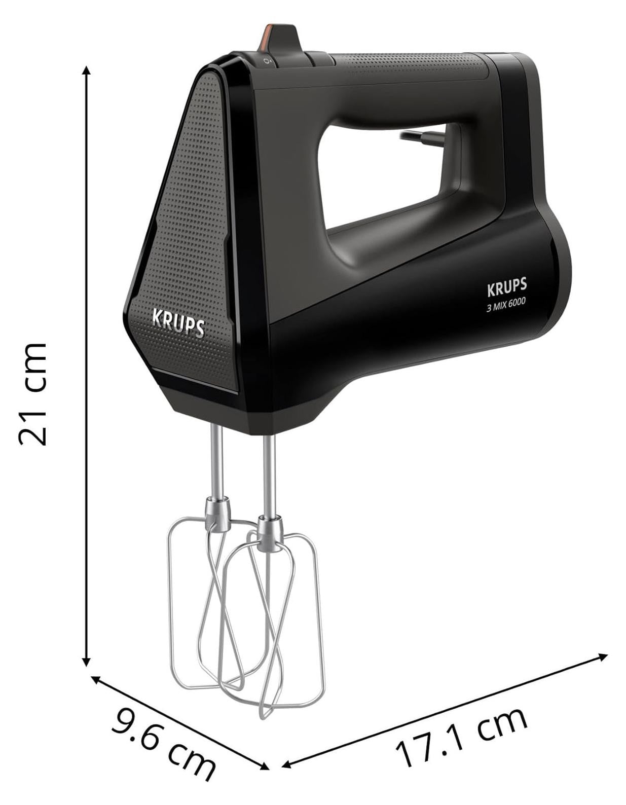 Krups Handmixer 3MIX 6000 GN6028, zwart, 600 Watt