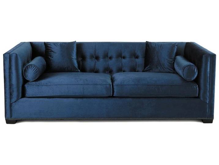 JVmoebel Chesterfield-Sofa Luxuriöses blaues Chesterfield-Sofa mit hochwertiger Polsterung, Packung, Made in Europa