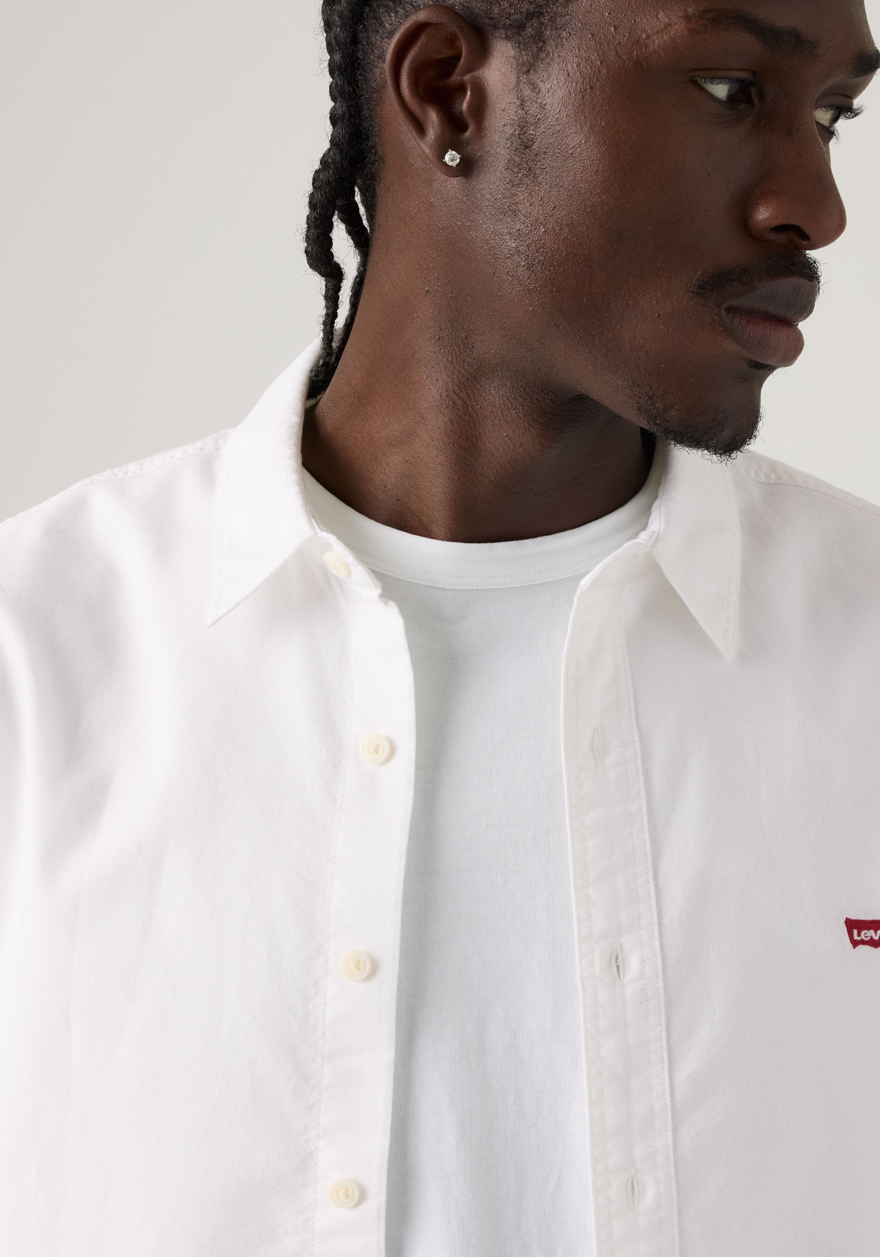 Langarmhemd LEVI'S "CLS BATTERY HM SHIRT - STANDARD", Herren, Gr. XL, N-Gr, weiß (hellweiß), Web, Obermaterial: 100% Baumwolle, unifarben, normal hüftbedeckend, Hemden Langarmhemd, mit abgerundetem Saum