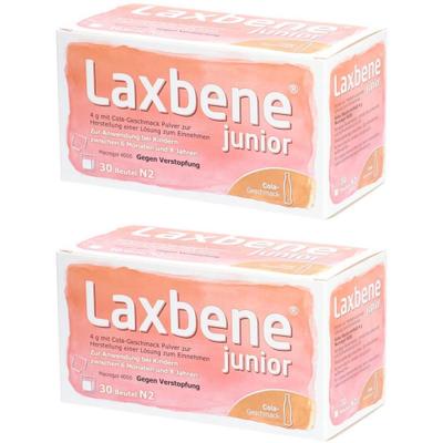 Laxbene junior 4 g Cola PLE Kdr.6 Mon.-8 Jahre 2x 2x30x4 Pulver zur Herstellung einer Lösung zum Einnehmen