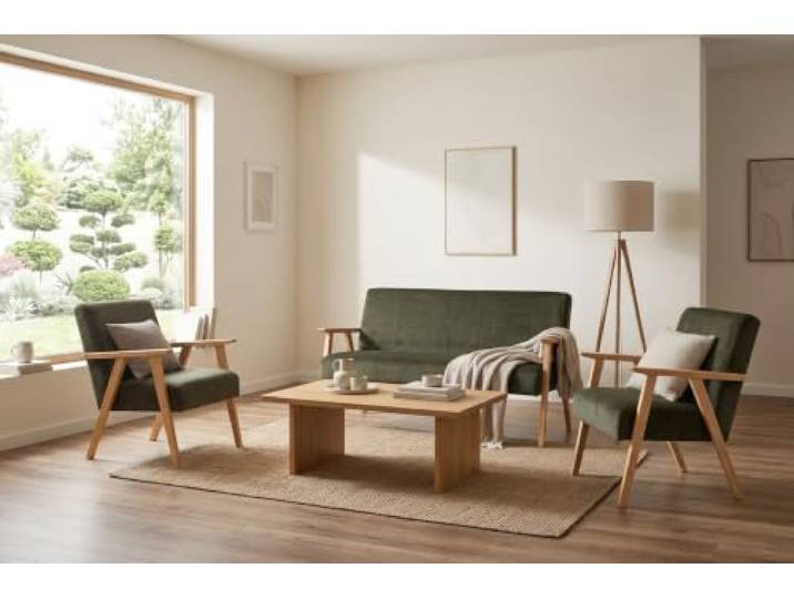 Family Meble Sitzgruppe Soler Monolit Royal – Zweisitzer-Sofa und 2 Sessel im Retro-Stil – Variante Royal 29
