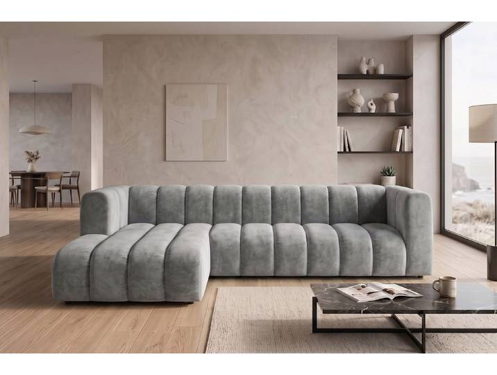 Kaiser Möbel Ecksofa Modulares GRAND L 318 im Velvet-Stoff Riviera, Ecksofa, modulares Ecksofa, großzügige Relaxzone