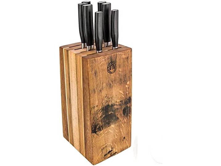 Exklusiver Kai Tim Mälzer KAMAGATA Messerblock handgefertigter Messerblock (Eiche) bestückt mit 7 ultrascharfen japanischen Küchenmesser VK: 749,- €