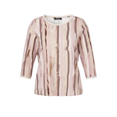 T-Shirt FRAPP "FRAPP T-Shirt", Damen, Gr. 48, beige (powder multicolor), regular fit, Shirts T-Shirt, Große Größen