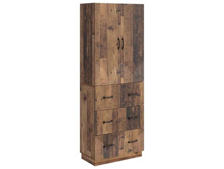GFEROMRF Aufbewahrungsschrank 2er Set Altholz 66x34,5x87cm Holzwerkstoff Verstellbare Einlegeböden, Schiebetüren, pflegeleichte Oberfläche, modulares Design, vielseitig nutzbar