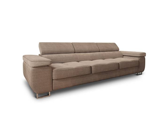 BETTSOFA MOSINE Beige Kordstoff mit Schlaffunktion