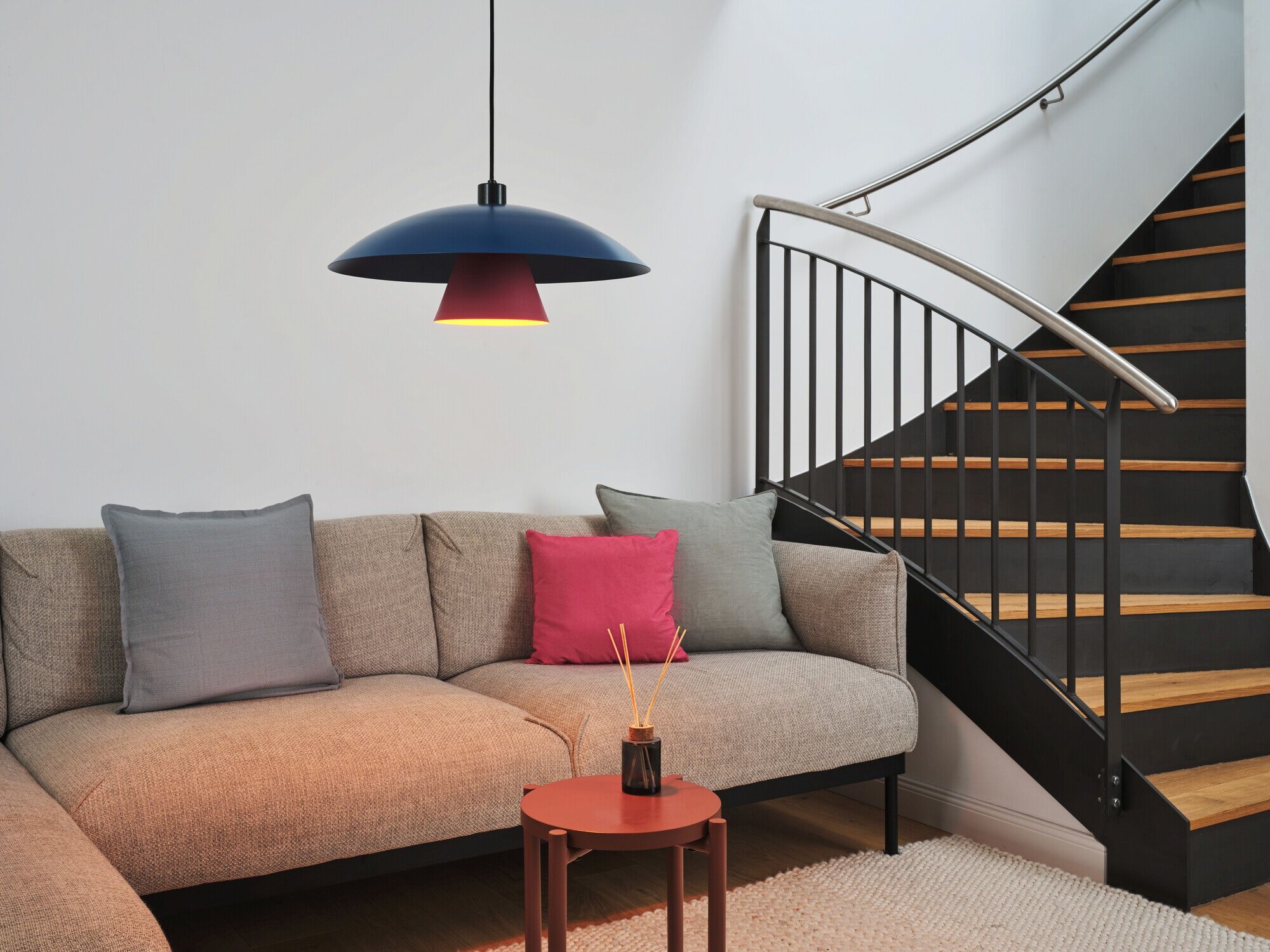 OSRAM Pendelleuchte "Decor Flying Mushroom Pendant", blau (blau, rosa), Ø 50cm, 1 Stk., Leuchten, Fassung E27, Stahl, Pendelleuchte