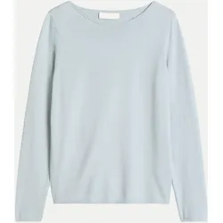 Basic Feinstrickpullover Blau L