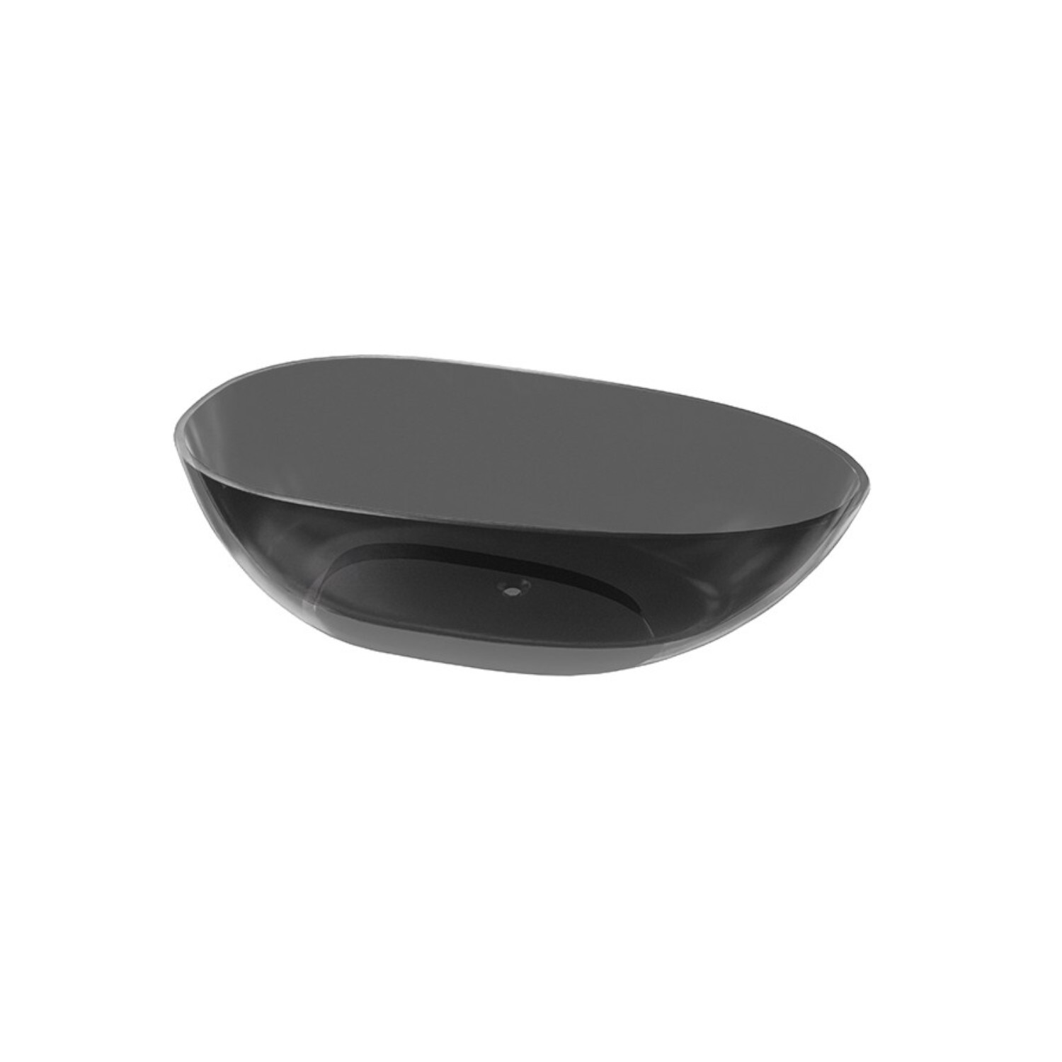 LAVITA Freistehende Badewanne Quenn Black 1700 Harz 170x85x59 cm| Badewannen Oval Form | Moderne | Harz-Wanne Freistehend 2 Personen | 322 L | Antimikrobielle Beschichtung | Schwarz