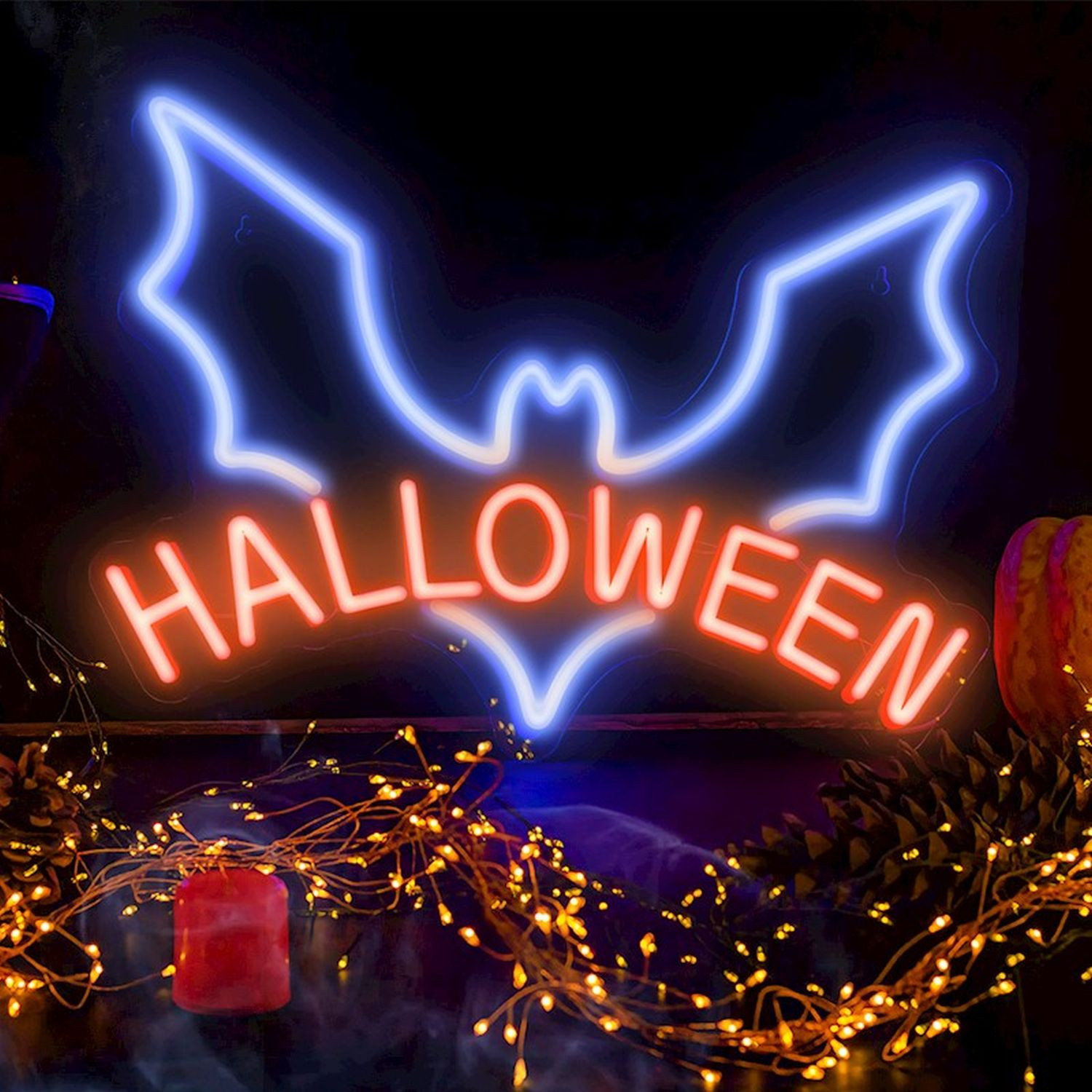 Forever Light Neon PLEXI LED Halloween decoratieve lichtfiguur, blauw en rood, NNE17