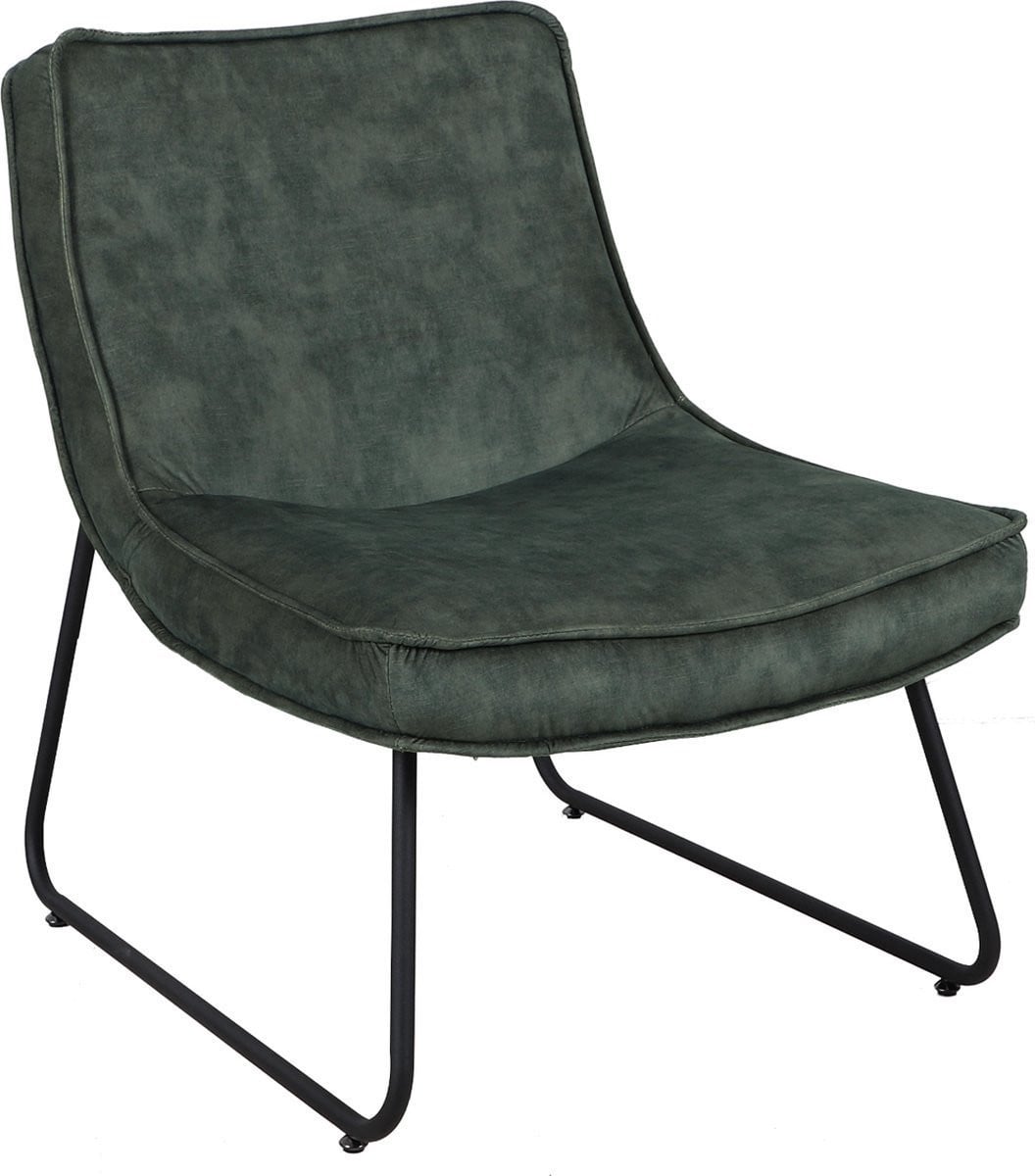 Groene Velvet Relaxstoel met armleuningen voor de woonkamer, eetkamer of keuken