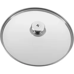 KLAMER Pfannendeckel 28 cm, Edelstahl Universal-Pfannendeckel für Pfannen und Töpfe, Glasdeckel spülmaschinengeeignet mit Überlaufschutz, Topfdeckel