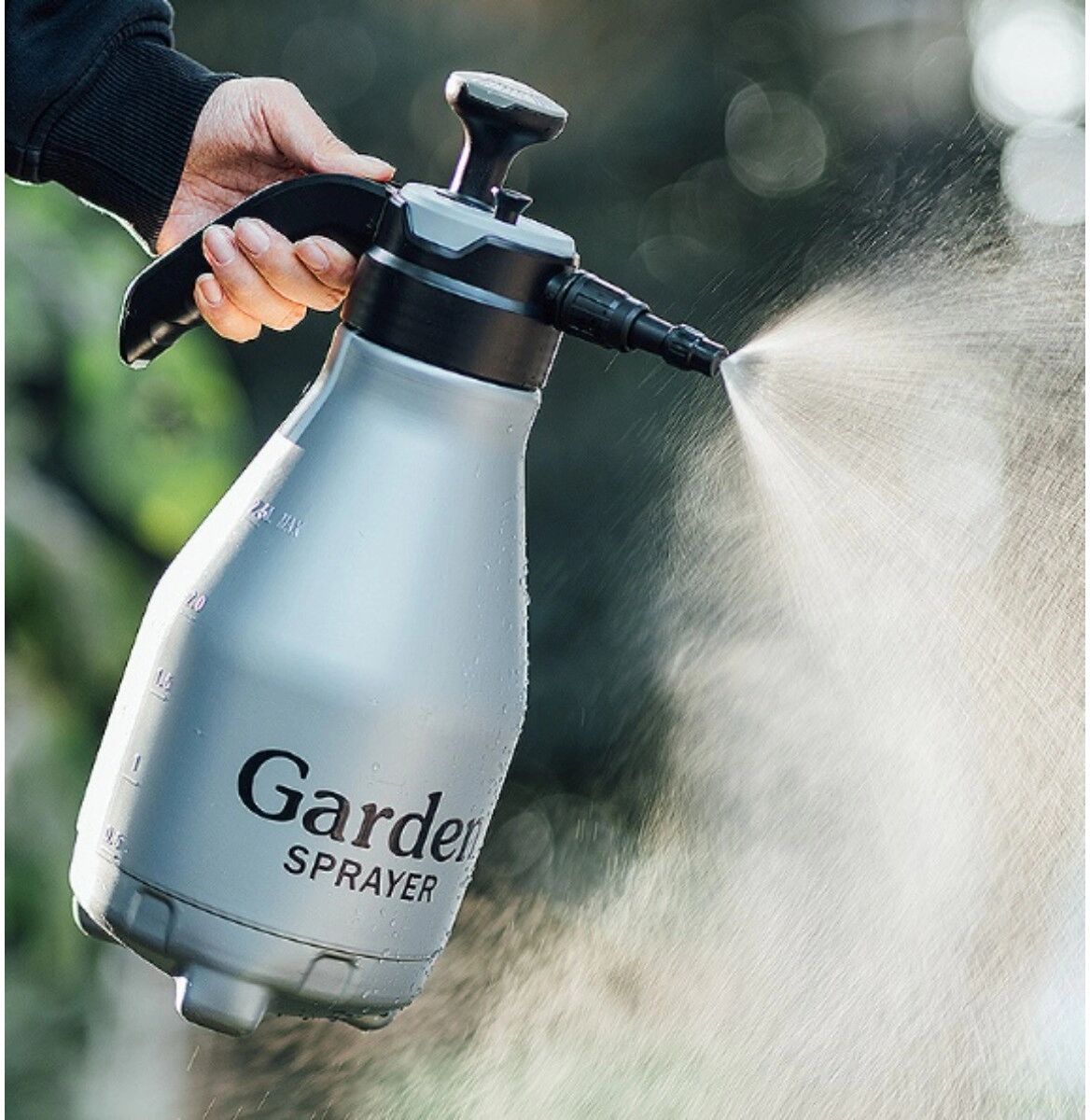 INF 2.5L Hochdruck-Gartensprüher mit Pumpenstange aus Edelstahl, 17cm universellem Sprühstab, verriegelbarem Ein-Knopf-Auslöser