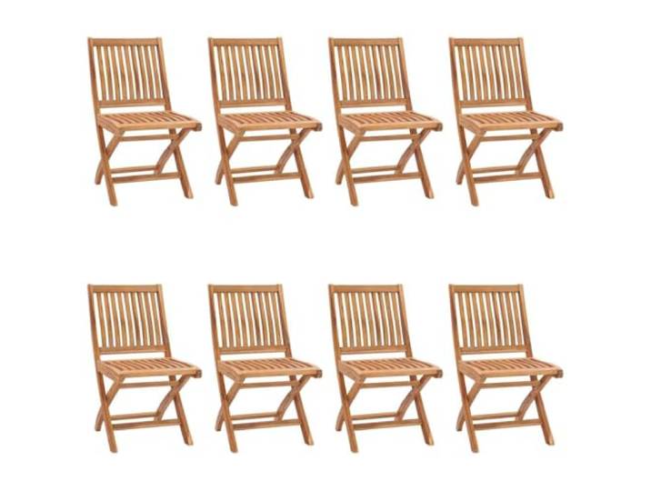 KUTYWEXFM Klappbare Gartenstühle 8er Set aus Teakholz Massiv Platzsparende Sitzgruppe für Terrasse und Balkon, wetterbeständig verarbeitet und sofort einsatzbereit ohne Montageaufwand.