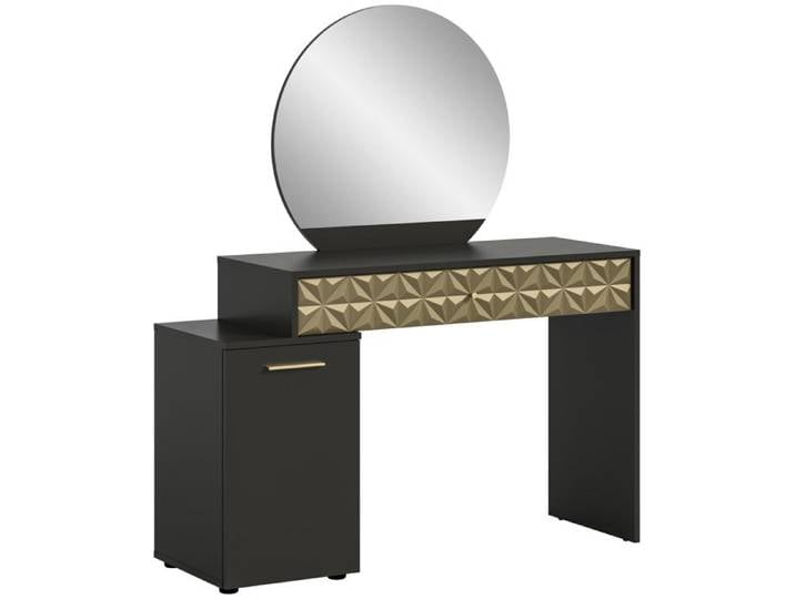 [en.casa] Coiffeuse Prisma noire avec miroir 117 x 137 x 42 cm