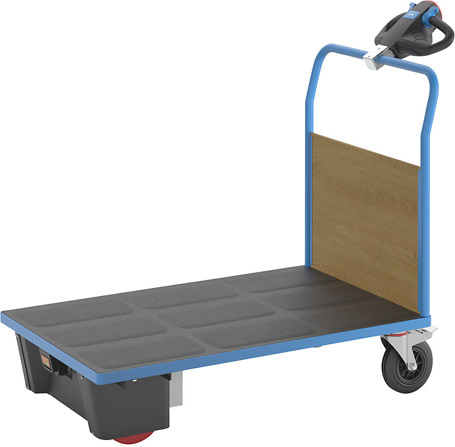 Plattformwagen mit Elektroantrieb, 1 MDF-Stirnwand, LxBxH 1570 x 800 x 1300 mm eurokraft pro