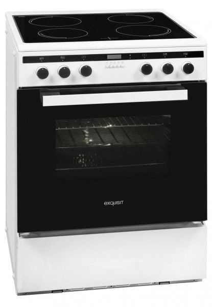 Exquisit EHI60-3 Freistehender Herd Elektro normal 9 Beheizungsarten mit Induktions Kochfeld 0480040