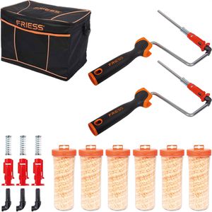 Friess Malerset Click&Roll Malerstreif, 10-teilig, mit 2 Farbrollern, 6 Click&Roll-Walzen & Kühltasche