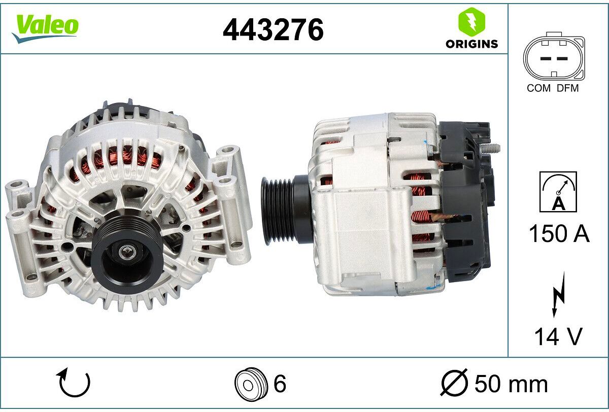 Drehstromgenerator VALEO ORIGINS NEW OE TECHNOLOGIE VALEO 443276