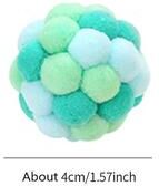 Uplift Essentials Colorful Handmade Elastic Bell Ball Cat Toy light Green