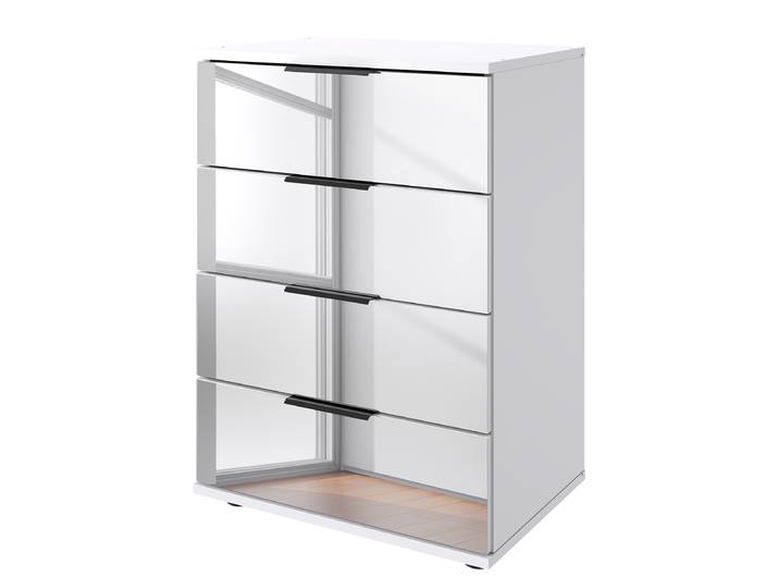 Table de chevet Saigon - Miroir 74cm Blanc/Blanc Noir