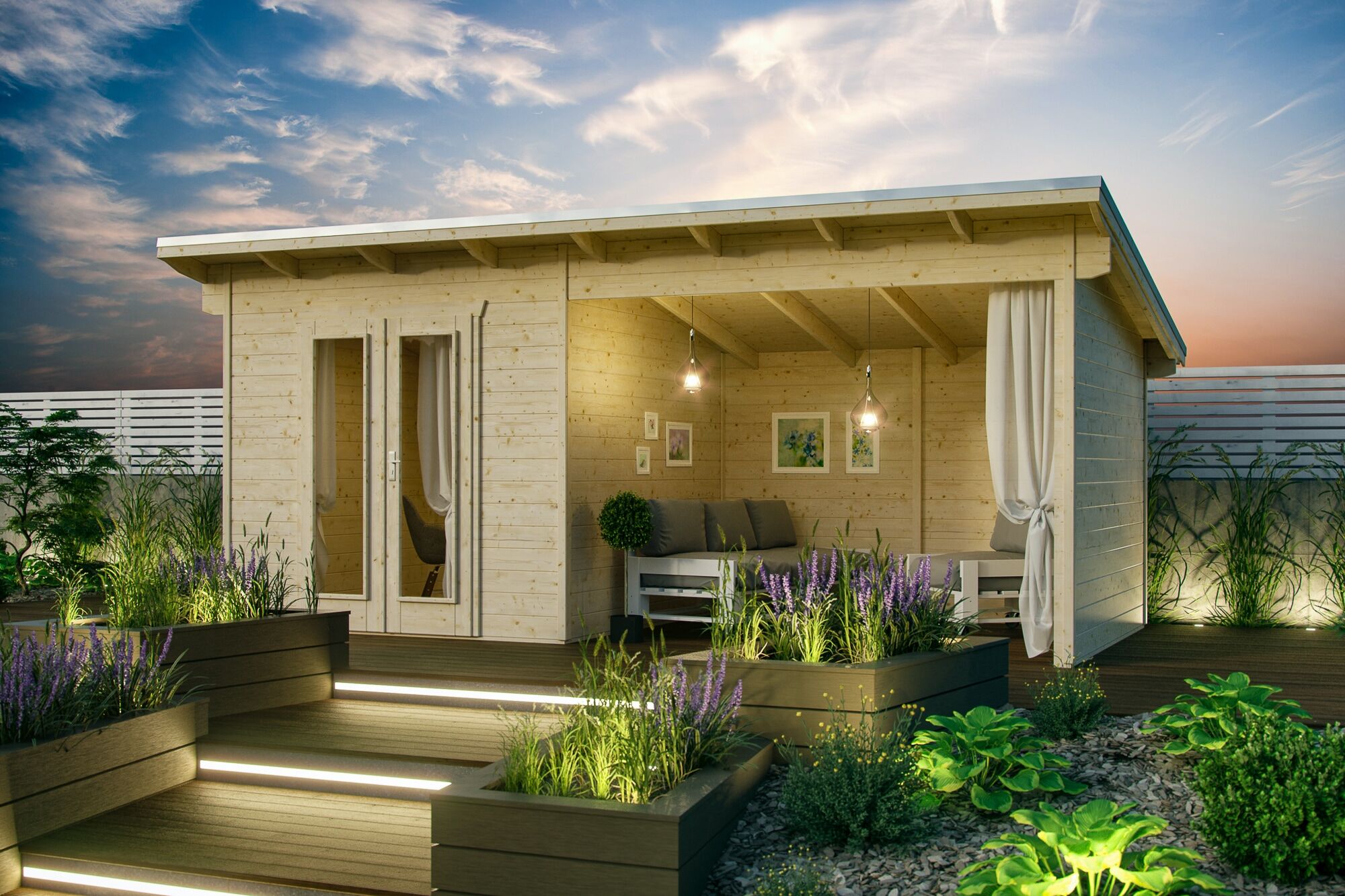 Gartenhaus SKANHOLZ "Texel", beige (natur), Fußboden im Gartenhaus, Holzwerkstoff, Gartenhäuser, Gartenhaus