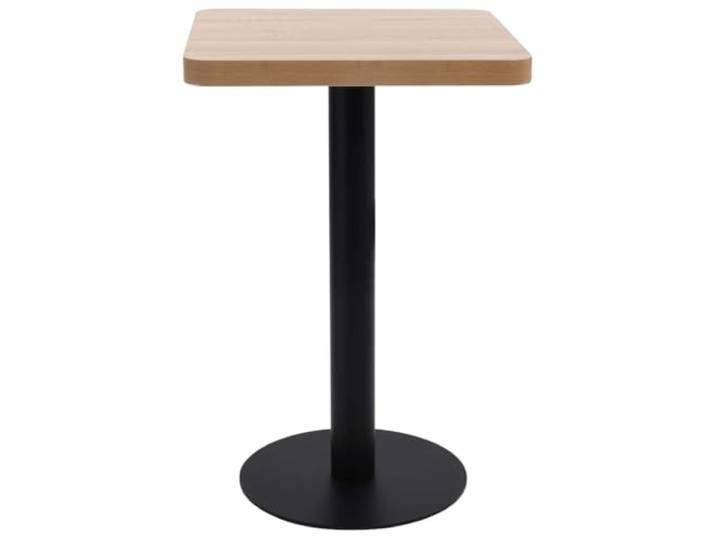 KGHERMDF Bistrotisch Hellbraun 50x50 cm MDF Stahlgestell, Pflegeleicht, Für Zuhause, Restaurant, Cafe, Bar