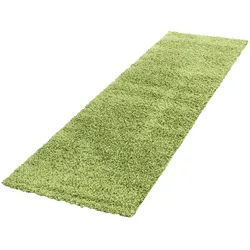 HOCHFLORTEPPICH RHEIN, einfarbig, Grün, 80 x 250 cm