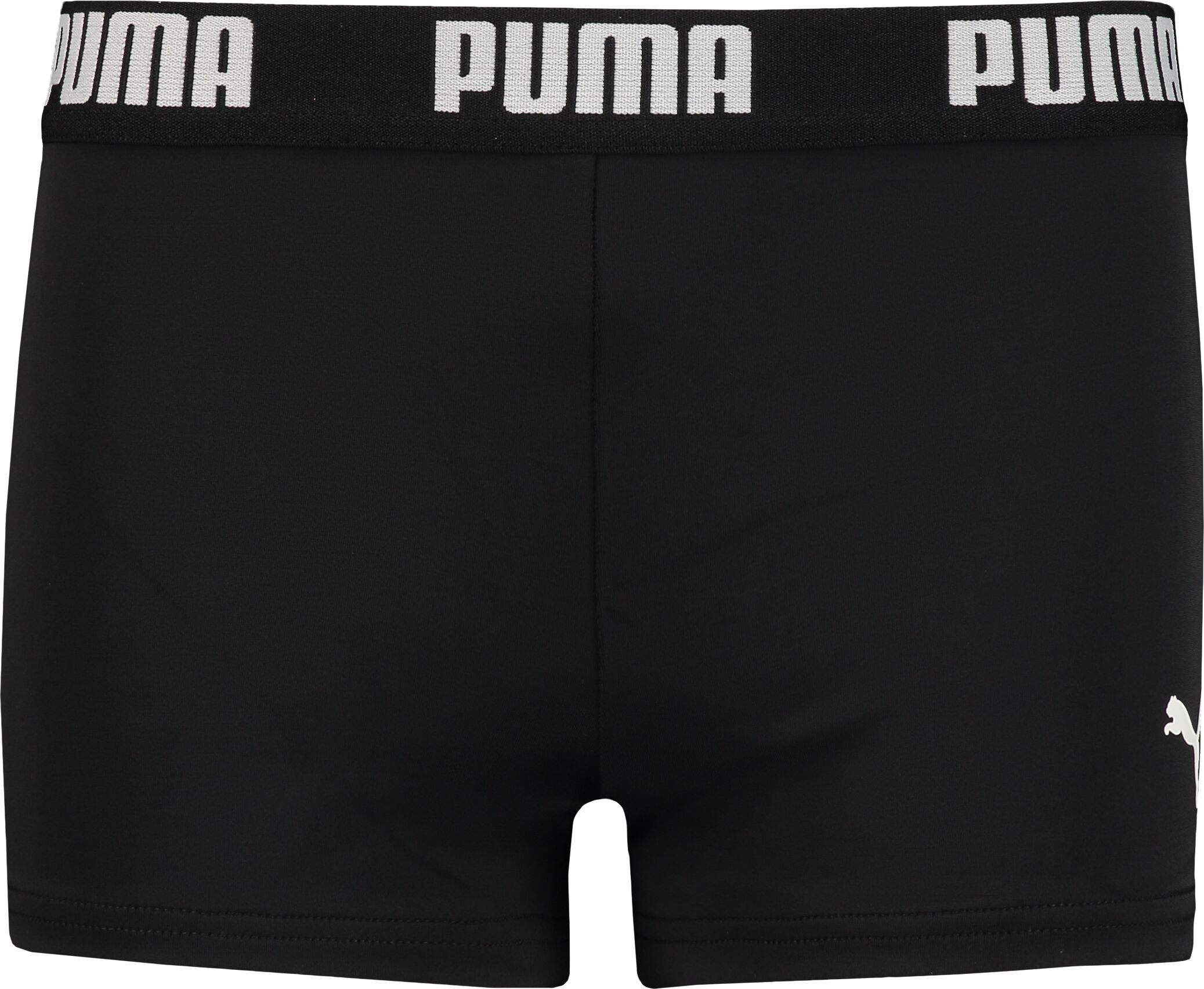 Badehose PUMA "PUMA SWIM BOYS LOGO TRUNKS", Jungen, Gr. 128, N-Gr, schwarz, Obermaterial: 80% Polyamid, 20% Elasthan, Badehosen Badehose, mit elastischem Bund, für Boys, Logoschriftzug schwarz 128, N-Gr