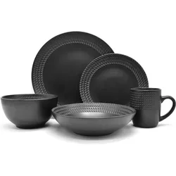 Echtwerk, Geschirrset, 30 Geschirrset Vintage BlackStyle schwarz (30 Stk.)