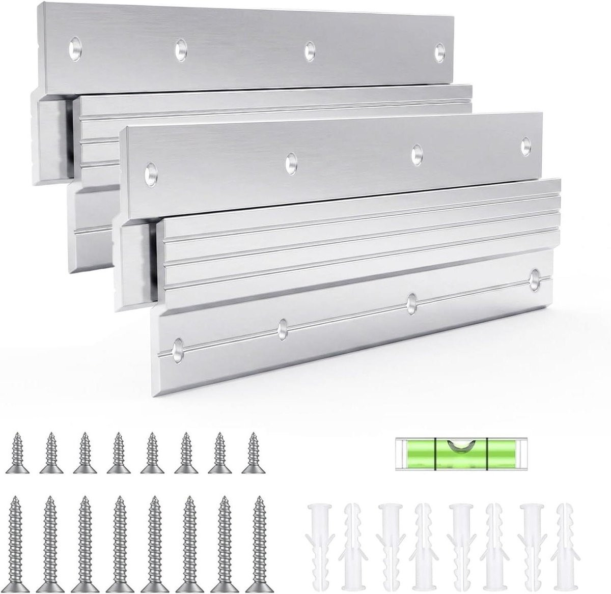 Zilveren Franse Schoenplaat Hangers Z-Hanger Set van 15,5 cm voor het ophangen aan muren