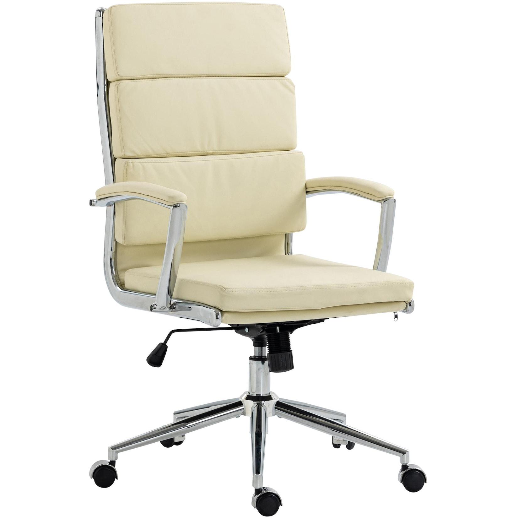 CLP Bürostuhl Cleveland Kunstleder Farbe: creme, Material: Kunstleder