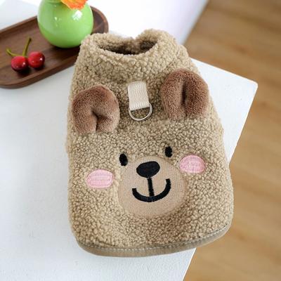 Uplifted Goods Cozy Lamb Fleece Bear Vest For Autumn And Winter Warmth brown xs