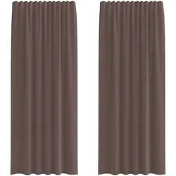 vidaXL Voile Vorhänge mit Stangentaschen 2 Stk. Braun