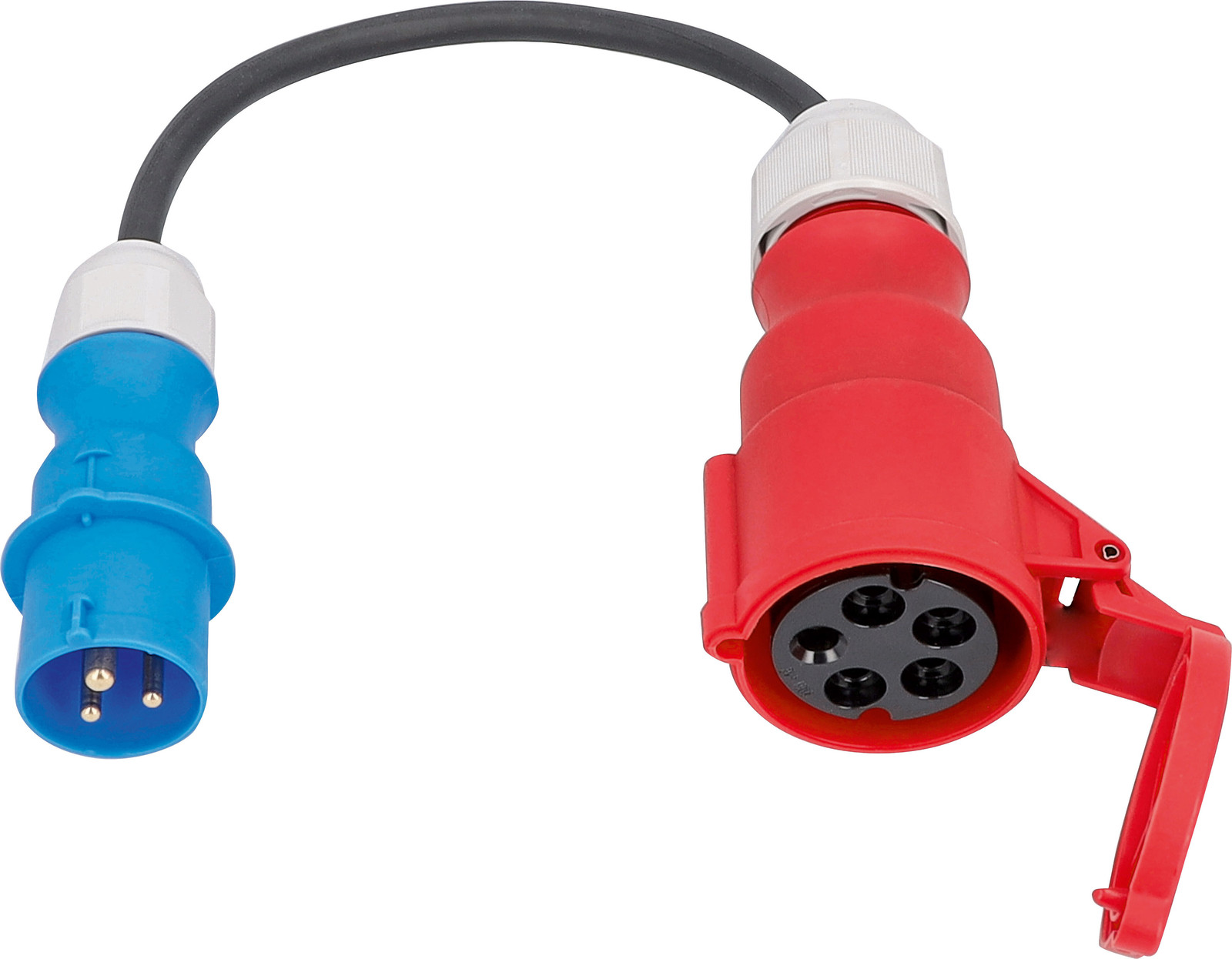 as-Schwabe adapterkabel CEE 230V 16A naar CEE 400V 16A, 5-polig, IP44, 0,3 meter