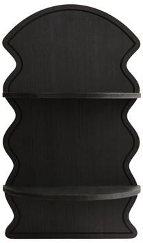 "American Art Decor Black Wavy Arched Lunar Ledges 2-Tier Floating Wall Shelf - 14"" x 24"" x 8"""