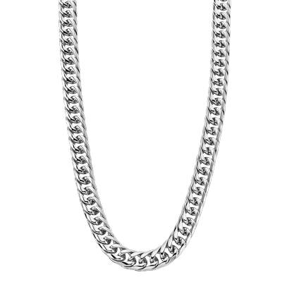 Panzerkette LOTUS "Temptation Game", silber (edelstahlfarben), Halsketten, Herren, Edelstahl, L: 55 B: 8,8mm, Panzerkette, B:8,8mm